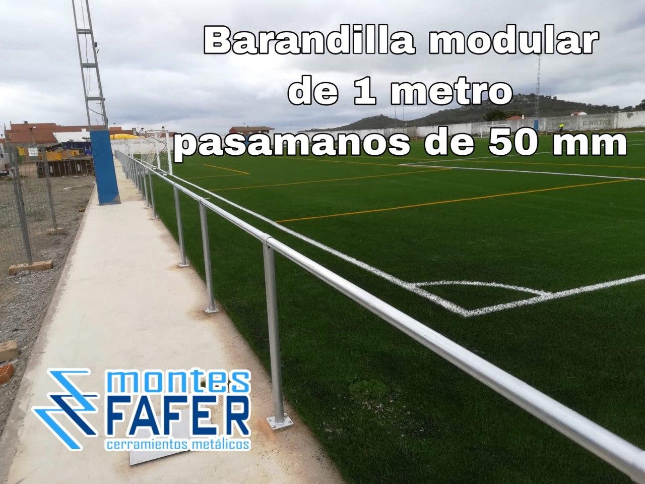 Barandilla modular de 1 metro pasamanos 50 mm campo de futbol MontesFafer