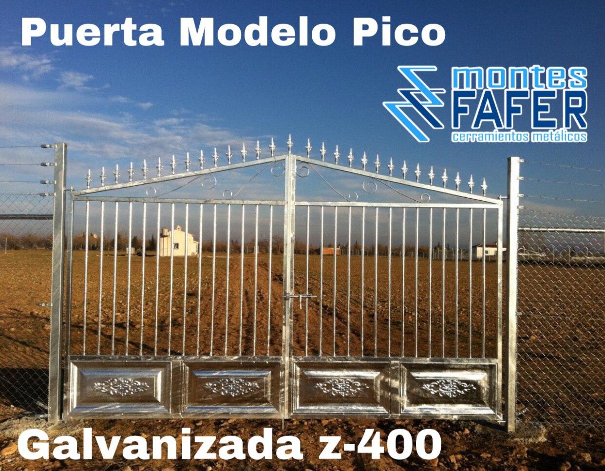 Puerta modelo pico galvanizada z400 MontesFafer
